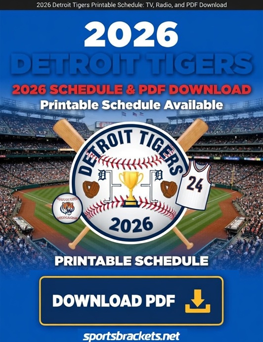 2026 Detroit Tigers Printable Schedule: TV, Radio, and PDF Obtain
