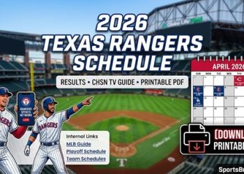 2026 Texas Rangers Schedule: Outcomes, TV Information, and Printable PDF